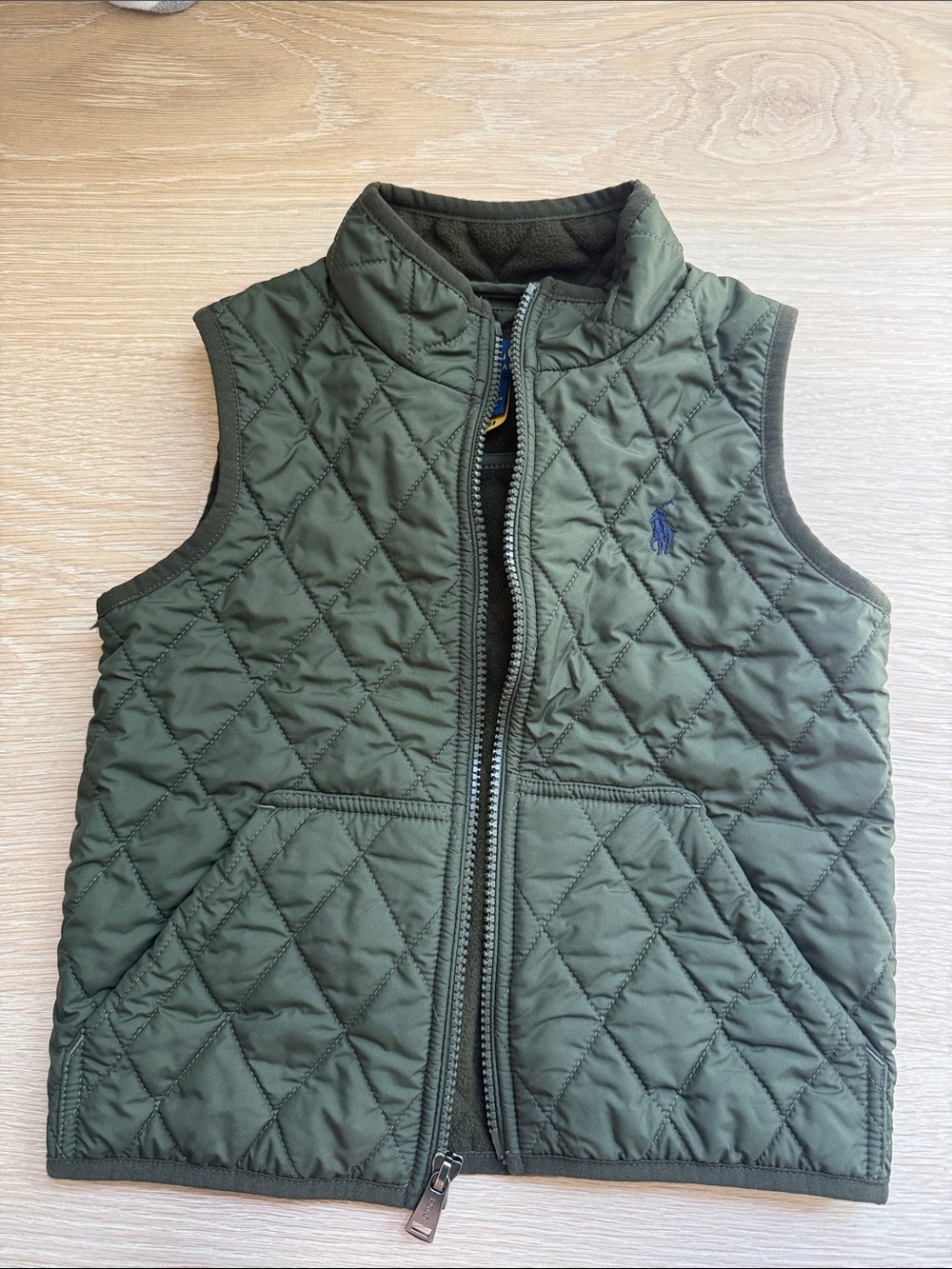 Ralph Lauren Kids Quilted Olive Green Vest